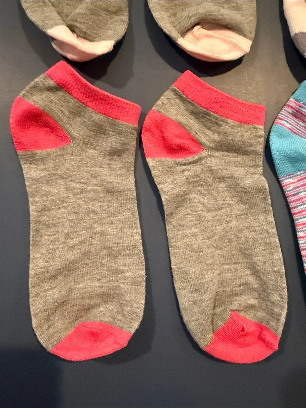 Assorted girls Low-Cut Sock Pack - Pink, Gray, Blue, Black. Never worn